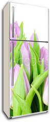 Samolepka na lednici flie 80 x 200  Violet tulips isolated on white background, 80 x 200 cm