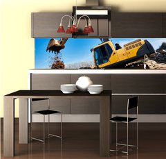 Fototapeta do kuchyn flie 260 x 60, 202023739 - excavator loader machine at construction site