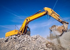 Fototapeta pltno 160 x 116, 202023771 - excavator loader machine at construction site