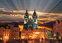 Fototapeta184 x 128  The Old Town Square in Prague City, 184 x 128 cm