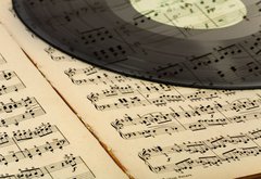 Samolepka flie 145 x 100, 20819491 - vintage musical  background - historick hudebn pozad