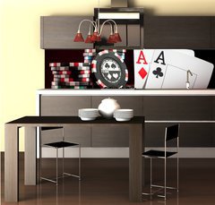 Fototapeta do kuchyně fólie 260 x 60, 20826073 - chips and two aces - čipy a dvě esa