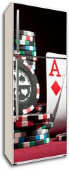 Samolepka na lednici fólie 80 x 200, 20826073 - chips and two aces - čipy a dvě esa
