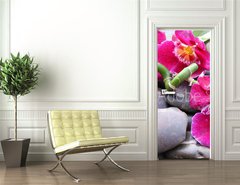 Samolepka na dvee flie 90 x 220, 20850599 - Orchideenbl ten auf Kieselsteinen