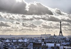 Fototapeta vliesov 145 x 100, 21208054 - Vue depuis les toits de Paris - Tour Eiffel