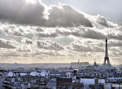 Fototapeta160 x 116  Vue depuis les toits de Paris  Tour Eiffel, 160 x 116 cm