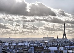 Fototapeta200 x 144  Vue depuis les toits de Paris  Tour Eiffel, 200 x 144 cm