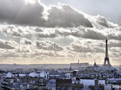 Samolepka flie 270 x 200, 21208054 - Vue depuis les toits de Paris - Tour Eiffel