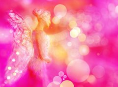 Fototapeta papír 360 x 266, 212778576 - Engel entsendet aus seinem Herzen Licht in energievolle magentafarbene Sphre - Angel vysílá ze svého srdce světlo do energeticky purpurově zbarvených koulí