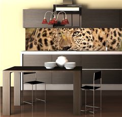 Fototapeta do kuchyn flie 260 x 60  Leopard Hunting, 260 x 60 cm