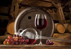 Fototapeta pltno 174 x 120, 21442815 - the still life with glass of red wine - zti se sklenic ervenho vna