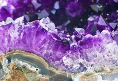 Samolepka flie 145 x 100, 21483665 - Amethyst druse over agate rock - Ametystov hvzda pes agtovou sklu