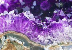 Fototapeta pltno 174 x 120, 21483665 - Amethyst druse over agate rock