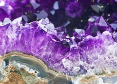 Samolepka flie 200 x 144, 21483665 - Amethyst druse over agate rock - Ametystov hvzda pes agtovou sklu