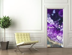 Samolepka na dvee flie 90 x 220  Amethyst druse over agate rock, 90 x 220 cm