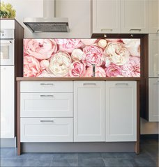 Fototapeta do kuchyn flie 180 x 60, 215246503 - Summer blossoming delicate rose on blooming flowers festive background, pastel and soft bouquet floral card