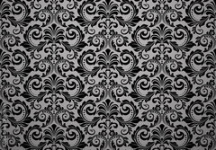 Fototapeta papr 184 x 128, 215761199 - Wallpaper in the style of Baroque. Seamless vector background. Black floral ornament. Graphic pattern for fabric, wallpaper, packaging. Ornate Damask flower ornament