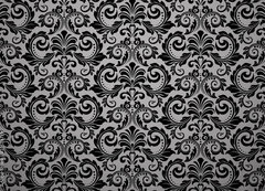 Samolepka flie 200 x 144, 215761199 - Wallpaper in the style of Baroque. Seamless vector background. Black floral ornament. Graphic pattern for fabric, wallpaper, packaging. Ornate Damask flower ornament
