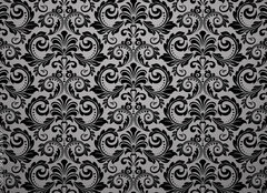 Fototapeta pltno 240 x 174, 215761199 - Wallpaper in the style of Baroque. Seamless vector background. Black floral ornament. Graphic pattern for fabric, wallpaper, packaging. Ornate Damask flower ornament