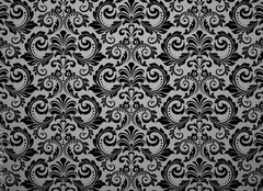 Fototapeta papr 254 x 184, 215761199 - Wallpaper in the style of Baroque. Seamless vector background. Black floral ornament. Graphic pattern for fabric, wallpaper, packaging. Ornate Damask flower ornament