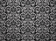 Fototapeta papr 254 x 184, 215761199 - Wallpaper in the style of Baroque. Seamless vector background. Black floral ornament. Graphic pattern for fabric, wallpaper, packaging. Ornate Damask flower ornament