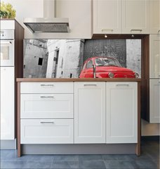 Fototapeta do kuchyn flie 180 x 60  Red Classic Car., 180 x 60 cm