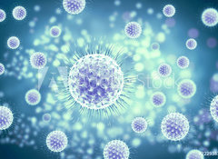 Samolepka flie 100 x 73, 222938328 - 3d rendering virus, bacteria, cell - 3D vykreslovn virus, bakterie, buky