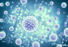 Samolepka flie 145 x 100  3d rendering virus, bacteria, cell, 145 x 100 cm