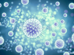 Fototapeta360 x 266  3d rendering virus, bacteria, cell, 360 x 266 cm