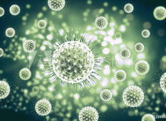 Samolepka flie 100 x 73  3d rendering virus, bacteria, cell, 100 x 73 cm