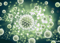Samolepka flie 200 x 144, 222938867 - 3d rendering virus, bacteria, cell