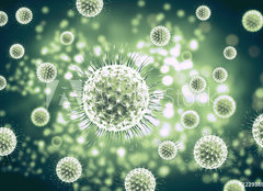 Fototapeta254 x 184  3d rendering virus, bacteria, cell, 254 x 184 cm