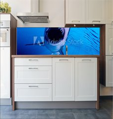 Fototapeta do kuchyn flie 180 x 60, 222972216 - 3d rendered illustration of a great white shark