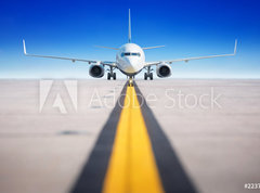 Samolepka flie 270 x 200, 223752961 - modern aircraft on a runway - modern letadlo na drze