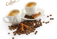 Fototapeta pltno 174 x 120, 22406738 - Coffee cup and grain on white background