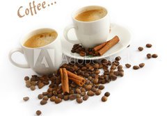 Fototapeta papr 184 x 128, 22406738 - Coffee cup and grain on white background