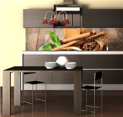Fototapeta do kuchyn flie 260 x 60, 224205694 - Fresh cinnamon sticks and powder