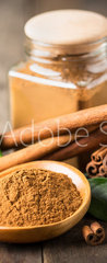 Samolepka na dvee flie 90 x 220, 224205694 - Fresh cinnamon sticks and powder
