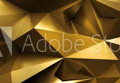 Samolepka flie 145 x 100, 224714765 - 3d render, abstract gold crystal background, faceted texture, macro panorama, wide panoramic polygonal wallpaper - 3D vykreslovn, abstraktn pozad zlatch krystal, fazetov textura, makro panorama, irok panoramatick polygonln tapeta