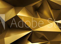 Fototapeta pltno 160 x 116, 224714765 - 3d render, abstract gold crystal background, faceted texture, macro panorama, wide panoramic polygonal wallpaper