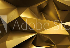 Fototapeta papr 184 x 128, 224714765 - 3d render, abstract gold crystal background, faceted texture, macro panorama, wide panoramic polygonal wallpaper
