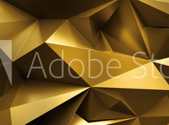 Samolepka flie 270 x 200, 224714765 - 3d render, abstract gold crystal background, faceted texture, macro panorama, wide panoramic polygonal wallpaper