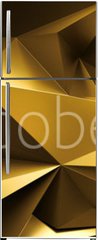 Samolepka na lednici flie 80 x 200, 224714765 - 3d render, abstract gold crystal background, faceted texture, macro panorama, wide panoramic polygonal wallpaper