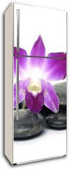 Samolepka na lednici flie 80 x 200, 22713595 - Purple orchid and black stones