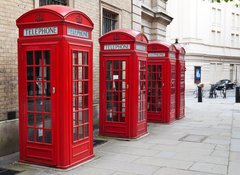 Samolepka flie 100 x 73  Typical red London phone booth, 100 x 73 cm