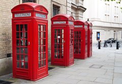 Fototapeta145 x 100  Typical red London phone booth, 145 x 100 cm