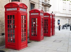 Samolepka flie 270 x 200  Typical red London phone booth, 270 x 200 cm