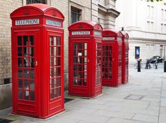 Fototapeta270 x 200  Typical red London phone booth, 270 x 200 cm