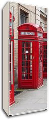 Samolepka na lednici flie 80 x 200  Typical red London phone booth, 80 x 200 cm