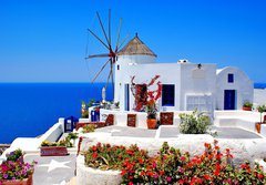 Fototapeta papr 184 x 128, 22813395 - Windmill on Santorini island, Greece